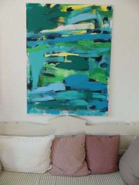 Blau grün gelb Abstakt contemporary art